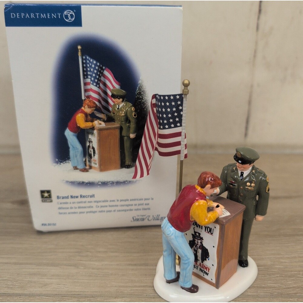 VTG Department 56 Snow Village Brand New Recruit Military U.S. Army  56.55152